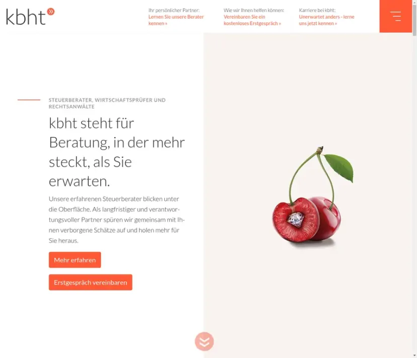 Screenshot der Website kbht