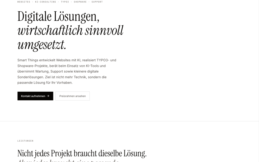 Screenshot der Website smartthings.de