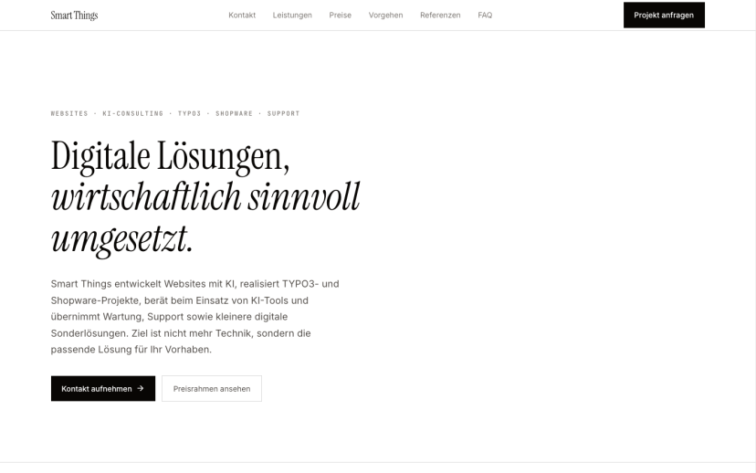 Screenshot der Website smartthings.de