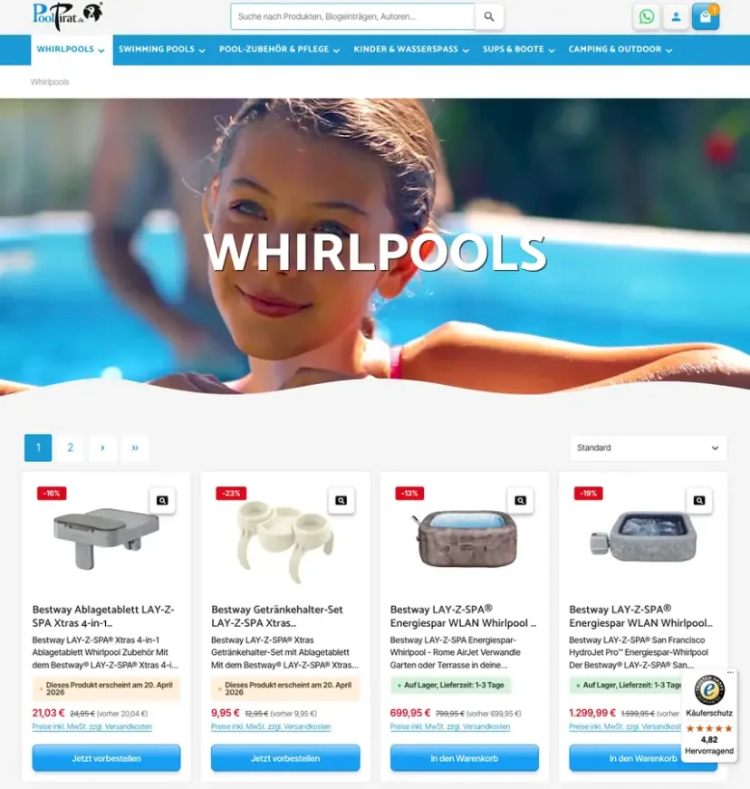 Screenshot des Shops Poolpirat