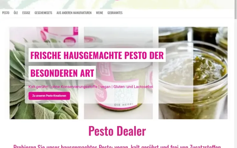 Screenshot des Shops Pesto Dealer